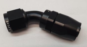 D06 Slang adapter lightweight 45 graden Zwart